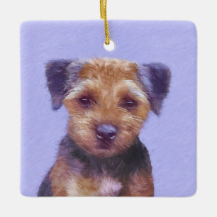 Grenz-Terrier-Malerei - Niedliche Original-Hunde-K Keramikornament