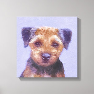 Grenz-Terrier-Malerei - Niedliche Original-Hunde-K Leinwanddruck