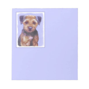Grenz-Terrier-Malerei - Niedliche Original-Hunde-K Notizblock