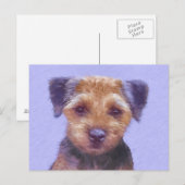 Grenz-Terrier-Malerei - Niedliche Original-Hunde-K Postkarte (Vorne/Hinten)