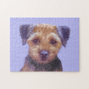 Grenz-Terrier-Malerei - Niedliche Original-Hunde-K Puzzle
