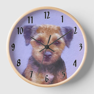 Grenz-Terrier-Malerei - Niedliche Original-Hunde-K Uhr