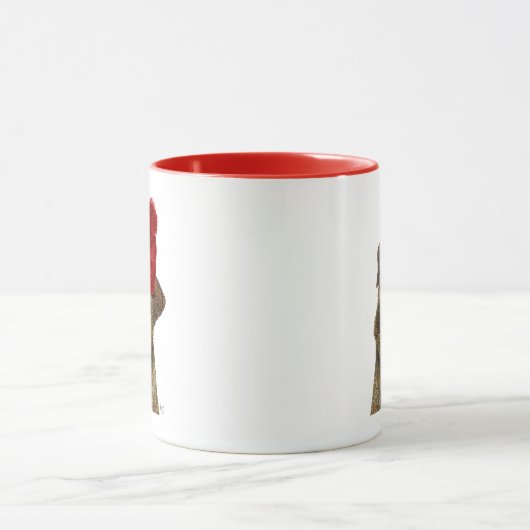 Grenz-Terrier mit Red Bobble Hat 3 Tasse (Zentrum)