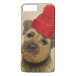 Grenz-Terrier mit Red Bobble Hat Case-Mate iPhone Hülle