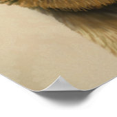 Grenz-Terrier mit Red Bobble Hat Poster (Ecke)