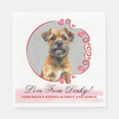 Grenz Terrier Red Heart Frame Hund Foto Serviette (Vorderseite)