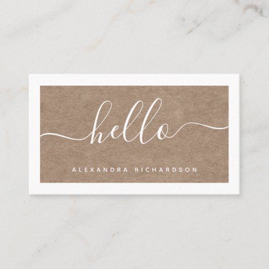 Grenz-und des Skript-| Packpapier-Blick hallo Visitenkarte (Vorderseite)