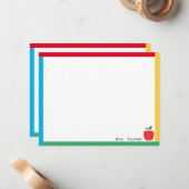 Grenz- und Lehrerklub Apple Niedlich Classic Mitteilungskarte (Vorderseite/Rückseite Beispiel)