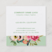 Grenzbukett von Boho Blume Quadratische Visitenkarte (Rückseite)