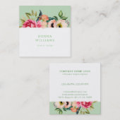 Grenzbukett von Boho Blume Quadratische Visitenkarte (Vorne/Hinten)