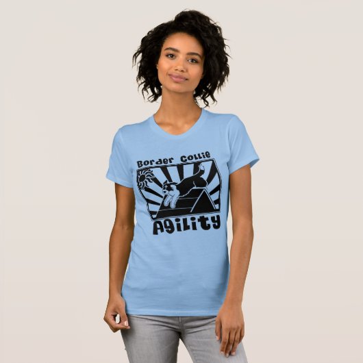 Grenzcollie-Agility Ein-Rahmen T-Shirt (Vorne ganz)