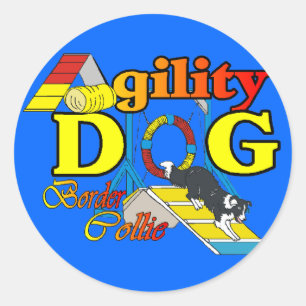 Grenzcollie-Agility-Geschenke Runder Aufkleber