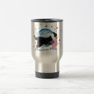 Grenzcollie-amerikanische Stolz-Reise-Tasse Reisebecher