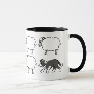 Grenzcollie, der Schaf-Tasse in Herden lebt Tasse