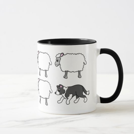 Grenzcollie, der Schaf-Tasse in Herden lebt Tasse (Rechts)