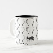 Grenzcollie, der Schaf-Tasse in Herden lebt Zweifarbige Tasse (Vorderseite Links)