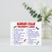 GRENZCOLLIE-Eigentumsrechte 2 Postkarte (Stehend Vorderseite)