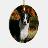 Grenzcollie-Herbst stehend Keramik Ornament (Rechts)