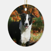 Grenzcollie-Herbst stehend Keramik Ornament (Links)
