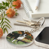 Grenzcollie-Herbst stehend Schlüsselanhänger (Vorderseite rechts)