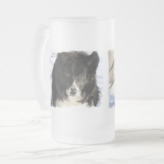Grenzcollie-Hundemattierte Tasse (Vorderseite Links)