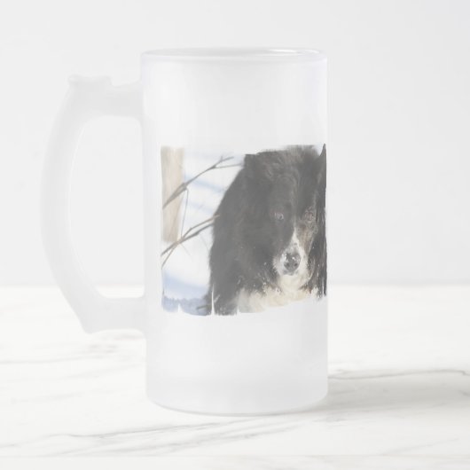 Grenzcollie-Hundemattierte Tasse (Links)