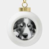GRENZCOLLIE KERAMIK Kugel-Ornament (Vorderseite)
