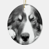 GRENZCOLLIE KERAMIK ORNAMENT (Links)