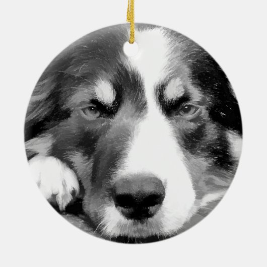 GRENZCOLLIE KERAMIK ORNAMENT (Hinten)
