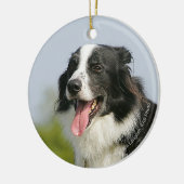 Grenzcollie-Keuchen stehend Keramikornament (Links)