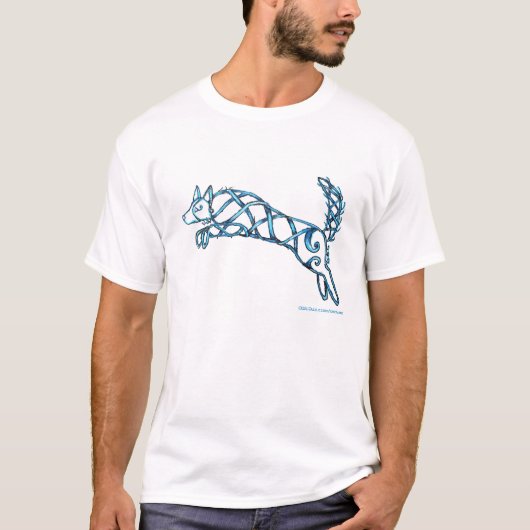Grenzcollie-Knoten, dunkler T - Shirt (Vorderseite)