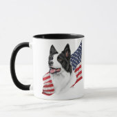 Grenzcollie mit der Flaggen-Tasse Tasse (Links)