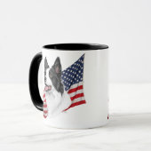 Grenzcollie mit der Flaggen-Tasse Tasse (Vorderseite Links)
