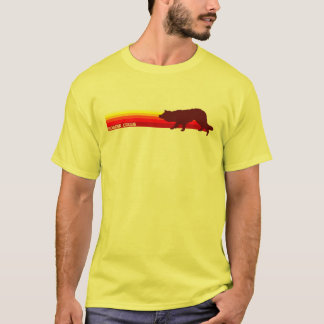 Grenzcollie mit Streifen-T - Shirt