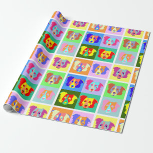 Grenzcollie-Pop-Kunst Geschenkpapier