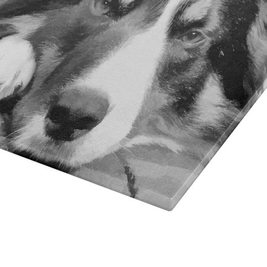 GRENZCOLLIE SCHNEIDEBRETT (Ecke)