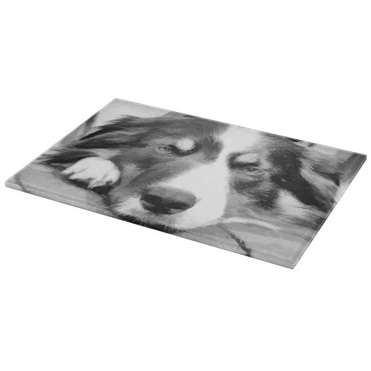 GRENZCOLLIE SCHNEIDEBRETT (Ecke)