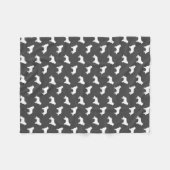 Grenzcollie-Silhouette-Muster-Grau Fleecedecke (Vorderseite (Horizontal))