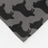Grenzcollie-Silhouette-Muster-Grau Fleecedecke (Ecke)