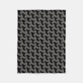 Grenzcollie-Silhouette-Muster-Grau Fleecedecke (Vorderseite)