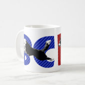 Grenzcollie-springende Tasse (Vorderseite Links)