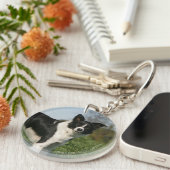 Grenzcollie stehend schlüsselanhänger (Vorderseite rechts)