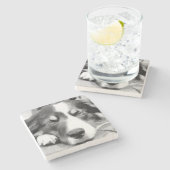 GRENZCOLLIE STEINUNTERSETZER (Seitenansicht)