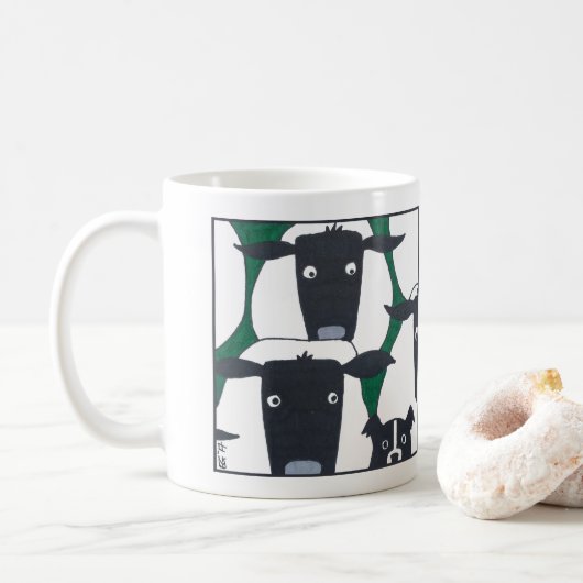 Grenzcollie u. Schaf-Tasse Kaffeetasse (Mit Donut)