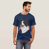 Grenzcollie- und -flaggen-T - Shirt (Vorne ganz)