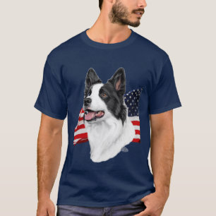 Grenzcollie- und -flaggen-T - Shirt