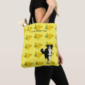 Grenzcollie und gelbe Rosen Tasche (Von Nahem)