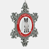 GrenzCollies ist- Engels-Verzierung Schneeflocken Zinn-Ornament (Links)