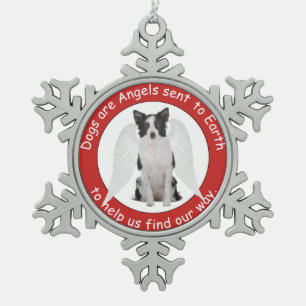 GrenzCollies ist- Engels-Verzierung Schneeflocken Zinn-Ornament