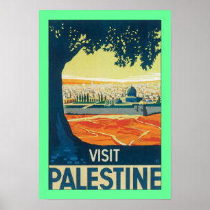 Grenze Besuchs-Palästinas w/green Poster